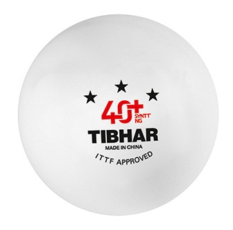 Tibhar 3 Sterne Bälle 40+ SYNTT NG (mit Naht) weiß